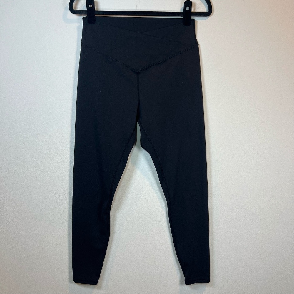 Sunzel Cross Front High Rise Leggings Black Stretch Skinny Yoga Gym Womens Sz XL